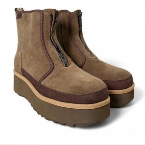 UGG W CityFunc Zip Brown Platform Boots Size 10